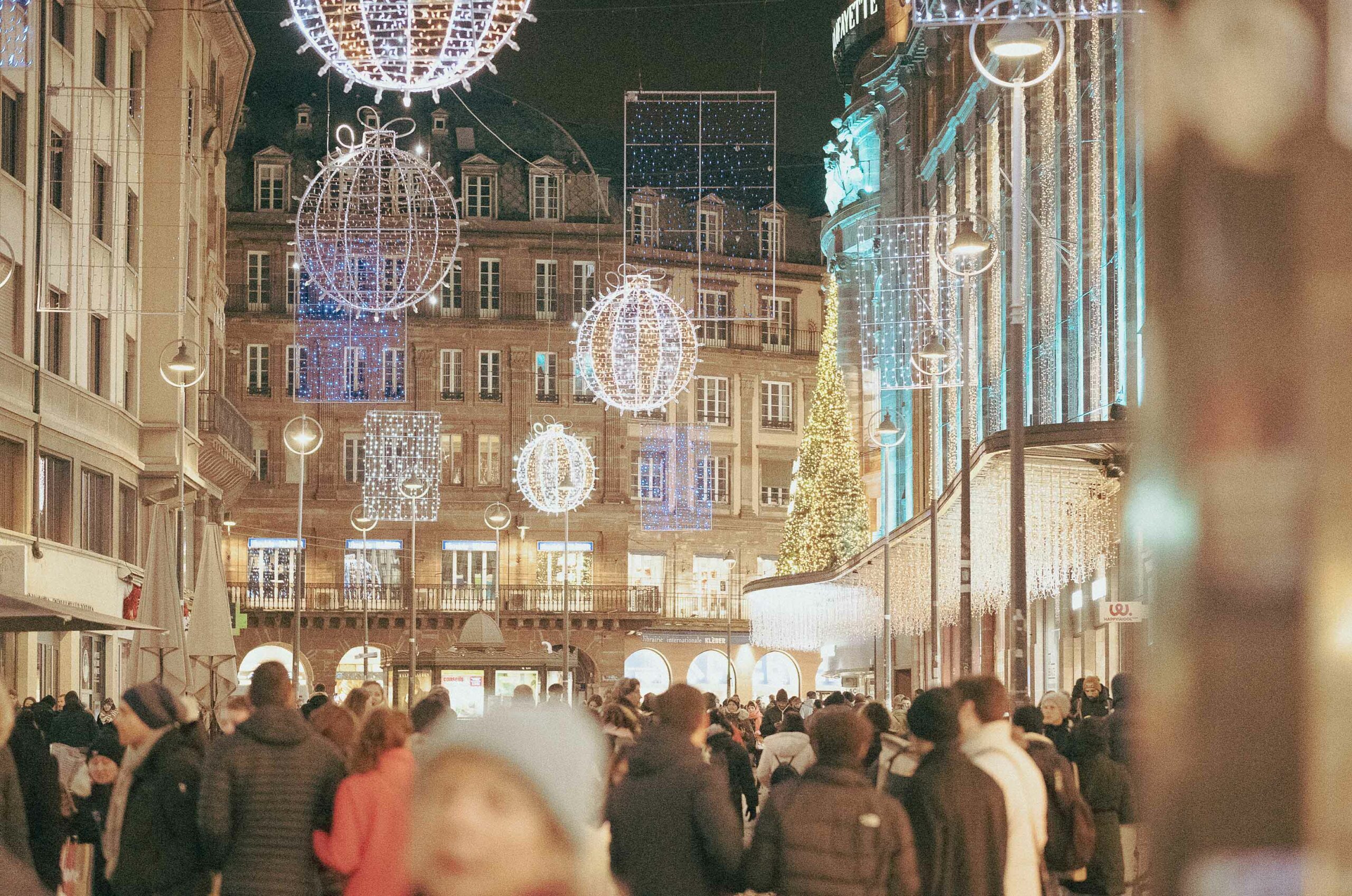 picture at night of the city of Strasbourg, France during Christmas
Take in Strasbourg, France